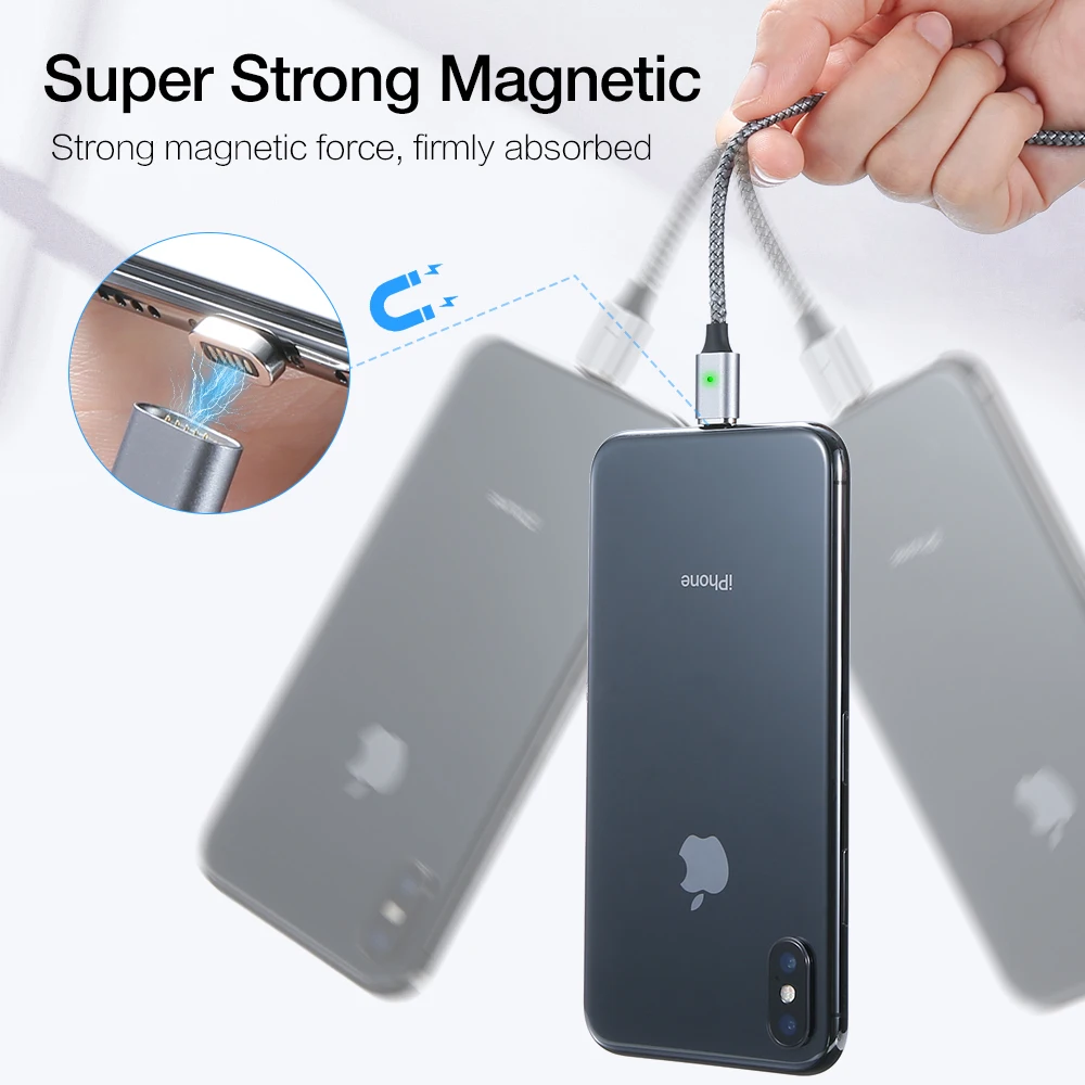 RAXFLY магнит зарядное устройство для iPhone 8 7 Plus X XS Max Магнитный зарядный кабель Lightning