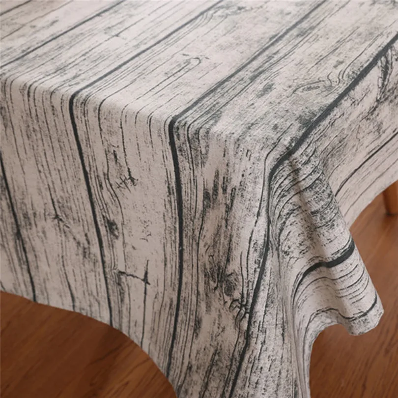Table Cloth Dining Tablecloth Retro Soft Cotton And Linen Wood Grain Simulation Bark Cloth  #4A03 (3)