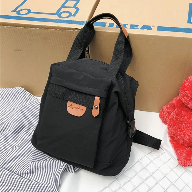 Cute Student Waterproof Backpack Female Women Vintage School Bag Girl ladies Nylon Backpack Long handle Book Bag Fashion Teenage