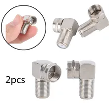 2 шт. 90 градусов под прямым углом ТВ антенна штекер разъема адаптер штекер в гнездо коаксиальный кабель f-типа мужчин и женщин
