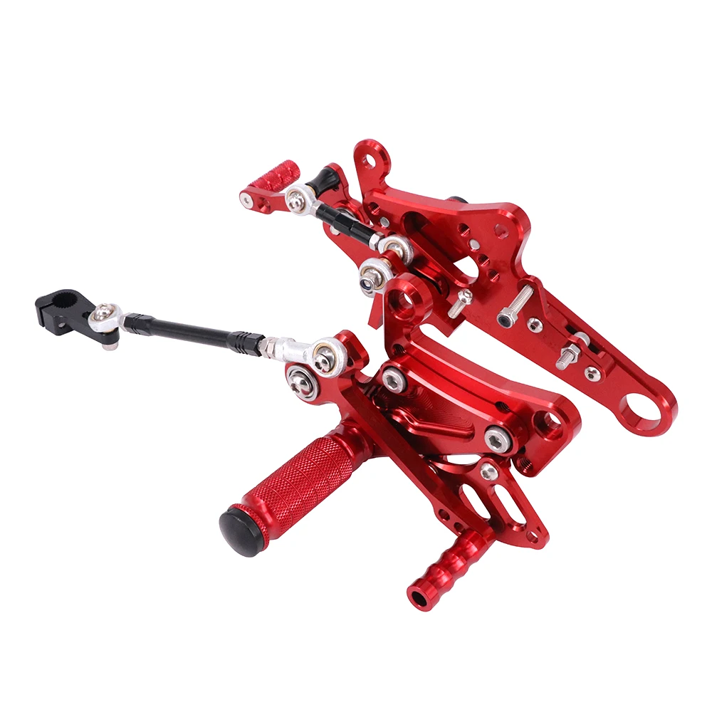 Алюминиевый для мотоцикла cnc Регулируемые подножки колышки педали отдых Rearset для Ducati Diavel 2011- Карбон 2011- AMG 11-12 - Цвет: Красный