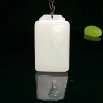 

J11#Hetian jade white jade pendant, white degree