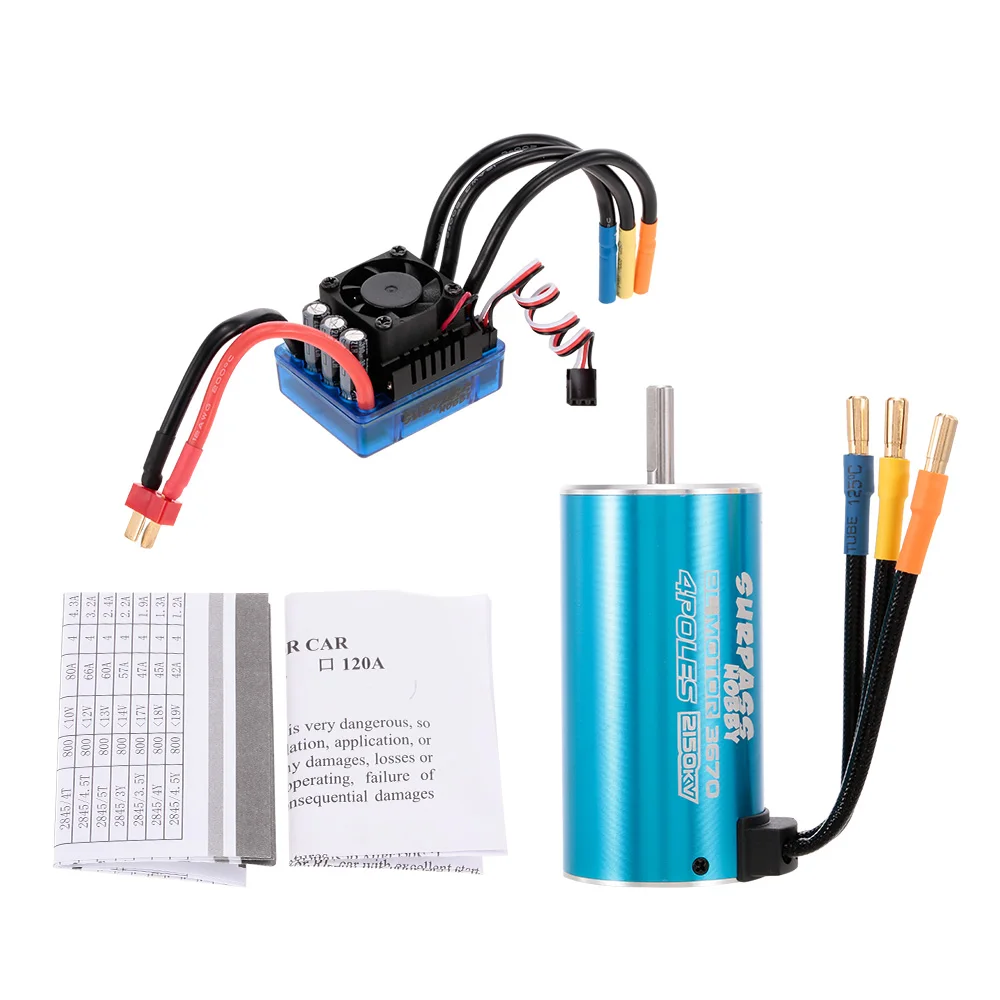 

RC Car Brushless Motor 3670 2150KV Sensorless 80A Brushless ESC for 1:10 1:8 RC Car RC Truck