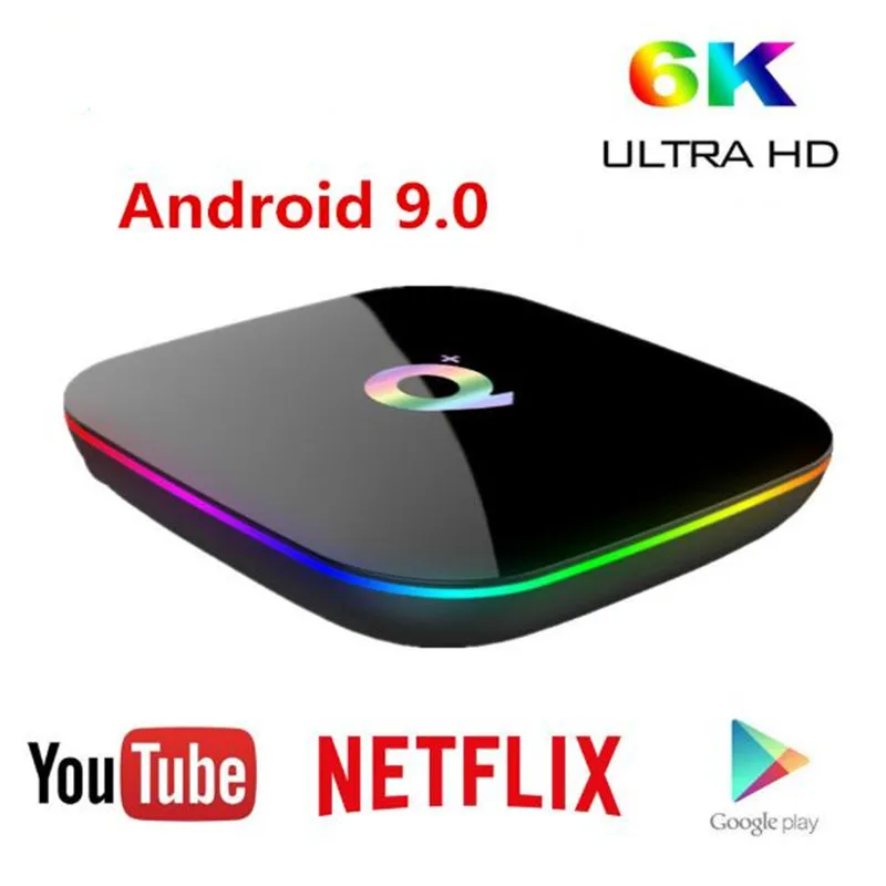 ТВ-приставка Q Plus Android 9 0 4 Гб 64 ГБ 32 Смарт Allwinner H6 четырехъядерный процессор 6K 2 GHz Wifi