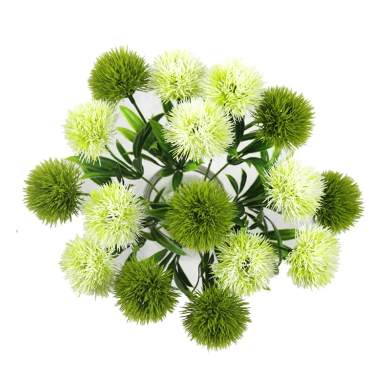 

Artificial Dandelion Plastic Flower Arrangement Accessories with Leaves Silk Flower for Home Garden Wedding Decoration 10pcs