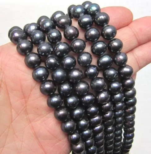 

Miss charm Jew1035 100inch AAA 9-10MM TAHITIAN Black Pearl Necklace fashion jewelry 14KGP CLASP