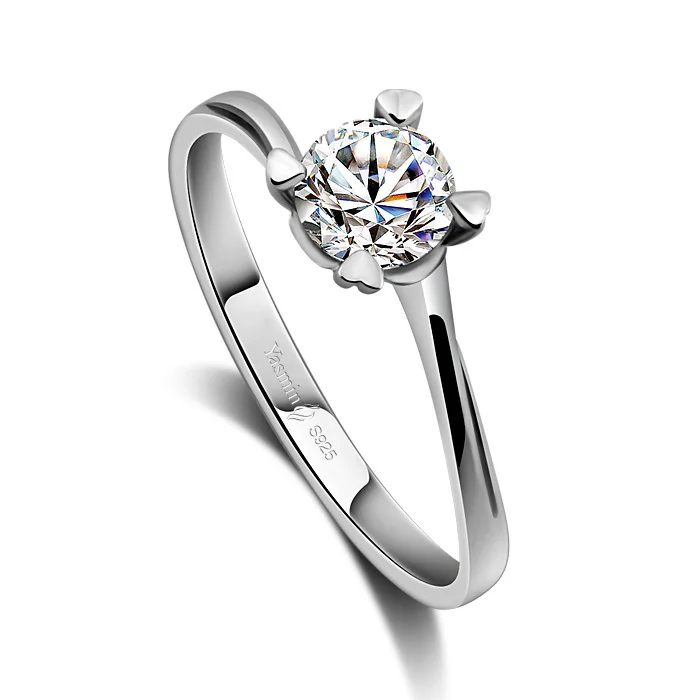 Модное женское однотонное кольцо из стерлингового серебра 925 пробы элегантное и