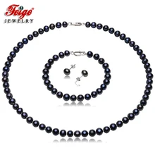New arrival Freshwater Pearl Jewelry Sets For Women's, 6-7mm Black Pearl Jewelry, 925 Sterling Silver Earrings Jewelry Sets New arrival Freshwater Pearl Jewelry Sets For Women's, 6-7mm Black Pearl Jewelry, 925 Sterling Silver Earrings Jewelry Sets