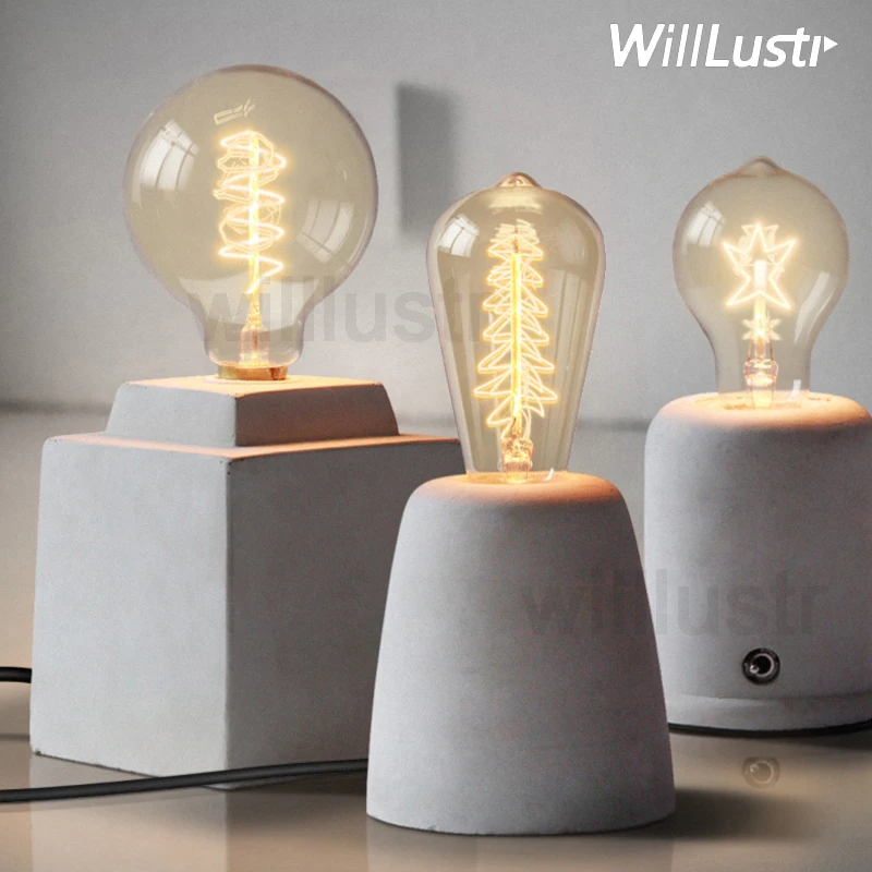 Willlustr, цементный светильник для чтения, прикроватная настольная лампа, бетонный столб, современный, для кабинета, Настольный светильник, для офиса, отеля, ресторана