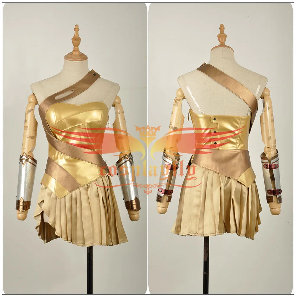 2017 Batman v Superman:Dawn of Justice Wonder Woman Cosplay Golden Dress Skirt Sexy Costume Clothing Adult Summer Version W1167