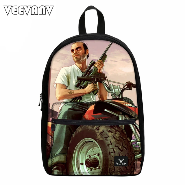 GTA5 Canvas Backpacks For Teenage Boys Girls Grand Theft Auto V Games