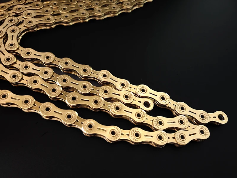 Perfect YBN mountain bike chain 11 speed road folding bike 22 33 speed gold full engrave  semi-hollow chain 7