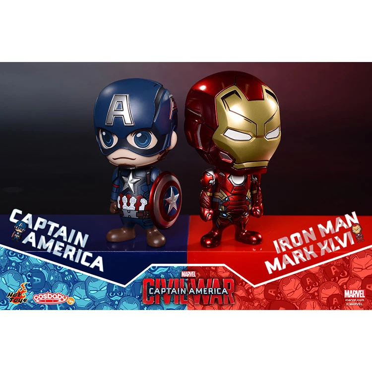 

Marvel Shield Avengers Civil War Captain America iron Man MK46 Shaking head Car dolls Action Figure 11cm Collection Model 0737