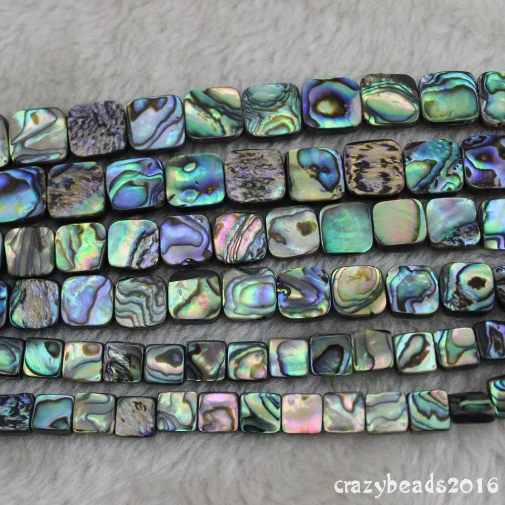 Женские 1 прядь квадратный натуральный pauna Abalone ювелирные изделия из раковин делая свободные бусины 15"