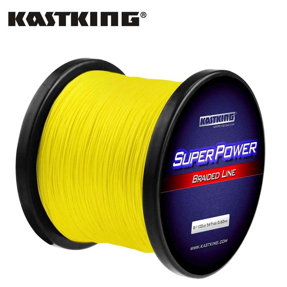 Kastking Superpower 8 Strand Braided Fishing Line 500m Yellow Gray