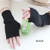 Sales Genuine Fine Sheep Wool Mitt Exposed Finger Women's Gloves Winter Autumn Knitted for Women Fingerless Gloves Wrist Mittens ► Photo 2/6