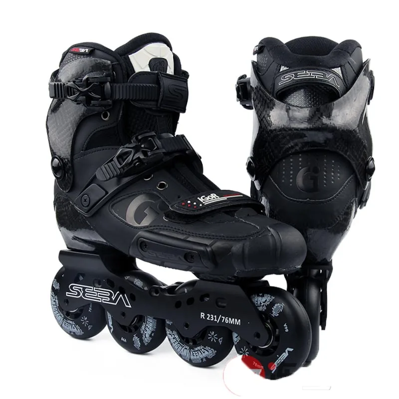 100% الأصلي سيبا ايغور 10th المهنية الكبار حذاء تزلج بعجلات ألياف الكربون سباق التعرج التزلج الشريحة الشحن Patines