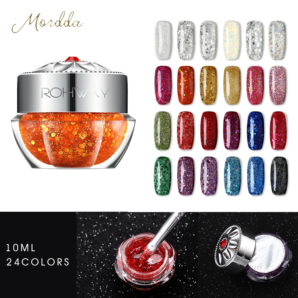 

MORDDA 10ML Nail Gel Polish Top Coat Shiny Led UV Gel for Manicure Semi Permanent Soak Off Lacquer Varnish Nail Art Gels