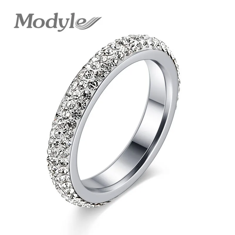 Свадебное кольцо из нержавеющей стали с фианитом Размеры 7 9|ring size|wedding ringsfashion rings |