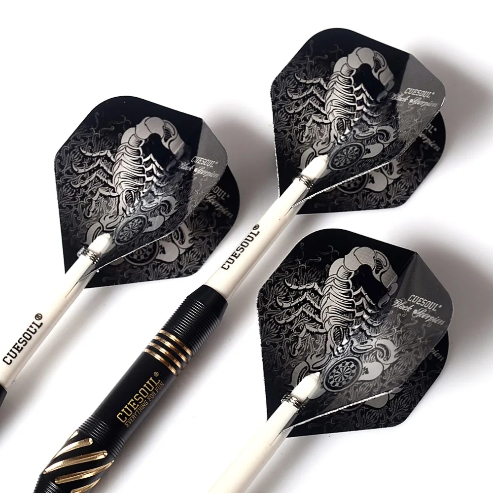 CUESOUL Schwarz Skorpion Deluxe Stahl Tip Darts Set mit 20g Dart Barrel