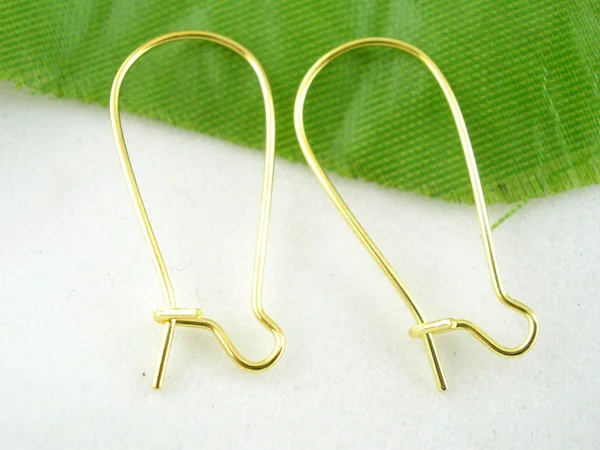 

Zinc Metal Alloy Earring Hooks Components Earring Findings Twist Gold Color 24mm x 11mm, 35 PCs