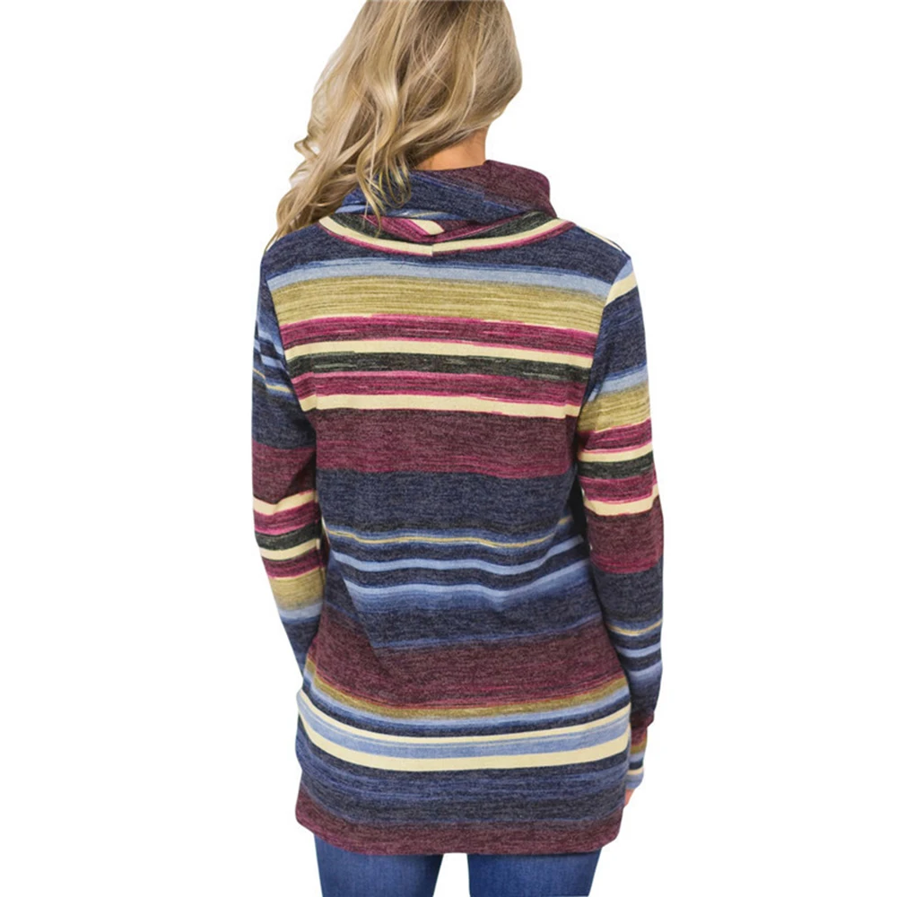 Arrival Loose Striped Sweater Women Turtleneck Long Sleeve Pocket Tops Pullover Plus Size Casual Harajuku Straight Autumn Winter Arrival Loose Striped Sweater Women Turtleneck Long Sleeve Pocket Tops Pullover Plus Size Casual Harajuku Straight Autumn Winter