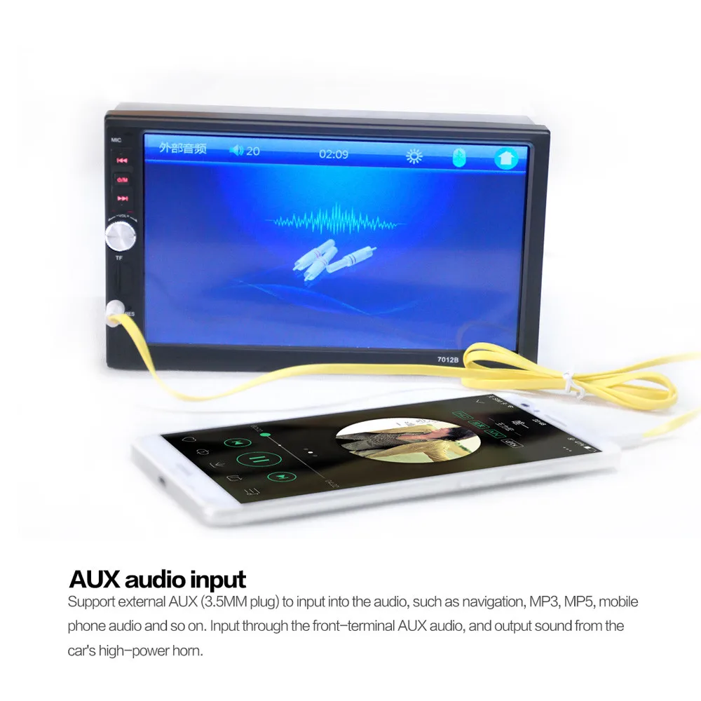 Новое поступление в тире автомобиля Touch USB/SD/MP3/MP5 плеер AUX FM Радио Стерео Bluetooth двойной DIN at4