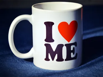 

New Modern Family White Ceramic Coffee Tea Cup Mug I Love Me ---Loveful