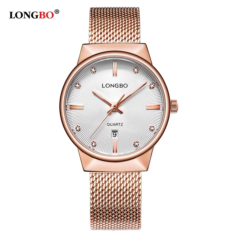 

LONGBO Brand Casual Men Women Watches Luxury Stainless Steel Band Male Female Quartz Watch Calendar Couple Wristwatch Gifts 5028