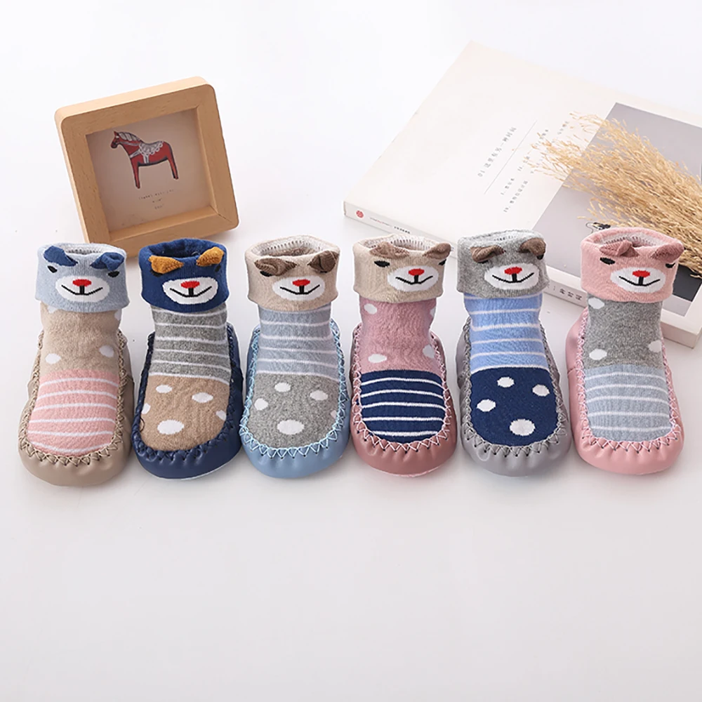 

Baby Boy Girl Socks Cotton Children Floor Socks Anti-Slip Baby Step Socks Winter Baby Warm Socks Leg Warmers Skarpetki