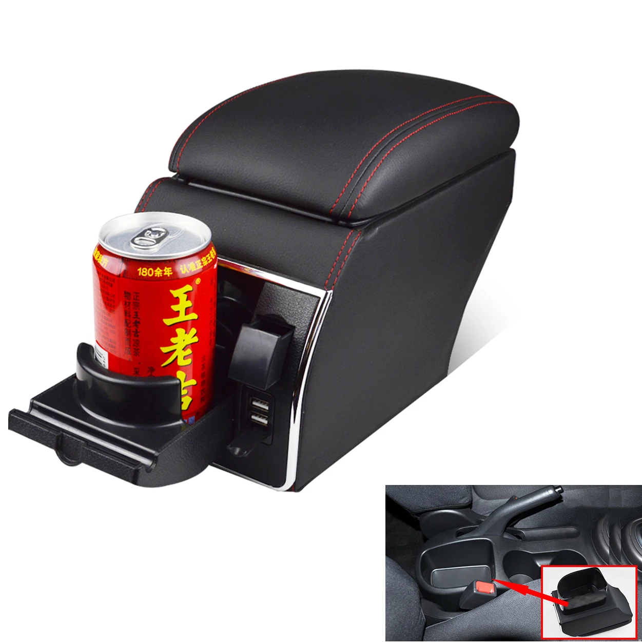 For Kia Soul 2010 2011 2012 2013 Leather Car Interior Parts Center Console Armrest Box Auto Armrests Storage with USB For Kia Soul 2010 2011 2012 2013 Leather Car Interior Parts Center Console Armrest Box Auto Armrests Storage with USB