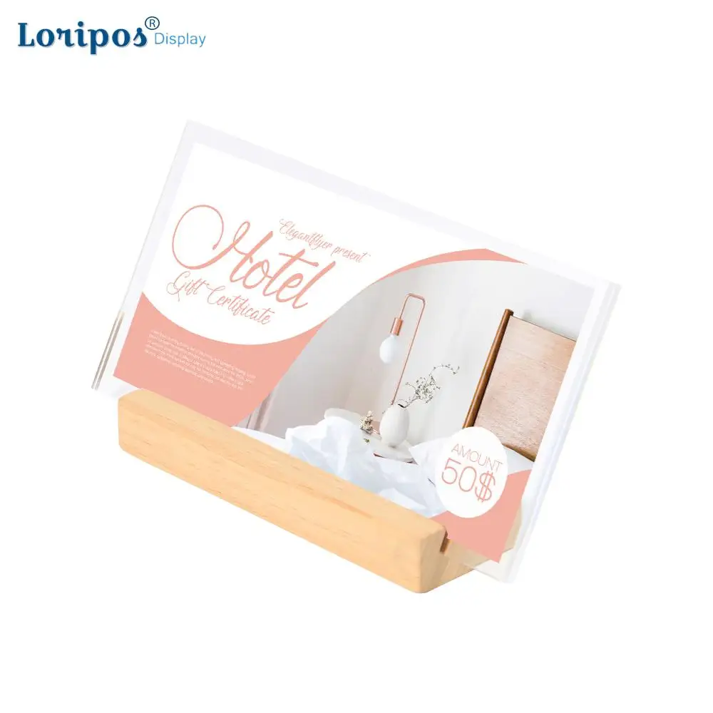 

10x20cm Photo Stand Wood Photo Stand Holder Modern Wood Desk Decor Picture Display Desk Sign Menu Stand Acrylic Label Frame Rack