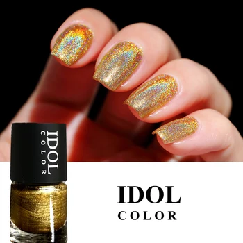 

IDOL COLOR Laser #306 High Ingredients Holographic Nail Vernis 10ml Holo Glitter Nail Polish Super Shine Nail Art Vanish