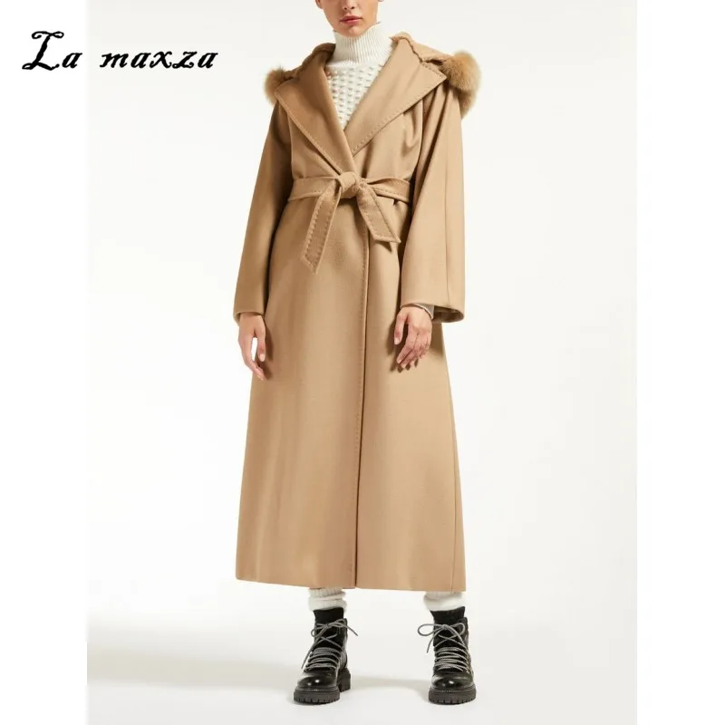

Women Winter Coat 2018 Elegant Wool Warm Long Coat Korean Style Fashion Sexy Office Camel Coat Oversize