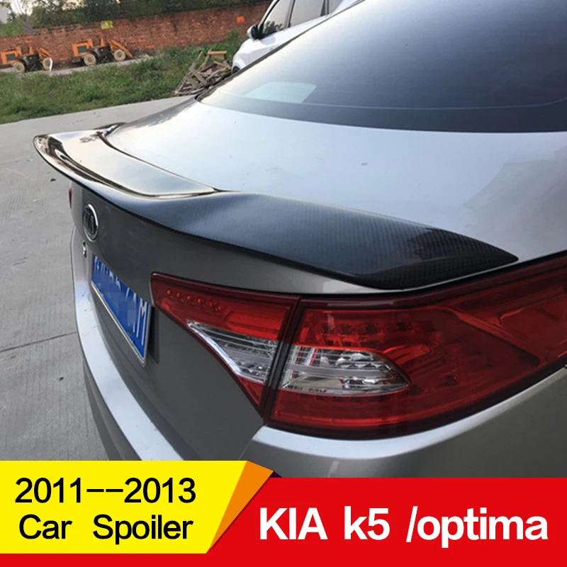 Используется для KIA k5/спойлер OPTIMA 2011 2012 2013 год глянцевое углеродное волокно/FRP заднее крыло R стиль спойлер, аксессуары