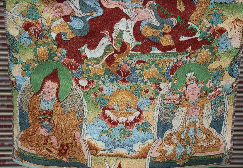 36 дюймов Тибетский шелк вышивка гуру Padmasambhava Ринпоче танка живопись танка Фреска