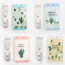Кактус, чехол для Id карты, держатель для удостоверения личности, банк, кредитный бизнес держатель для карт, медсестры, шнурок, Обложка, офисные принадлежности, Канцтовары