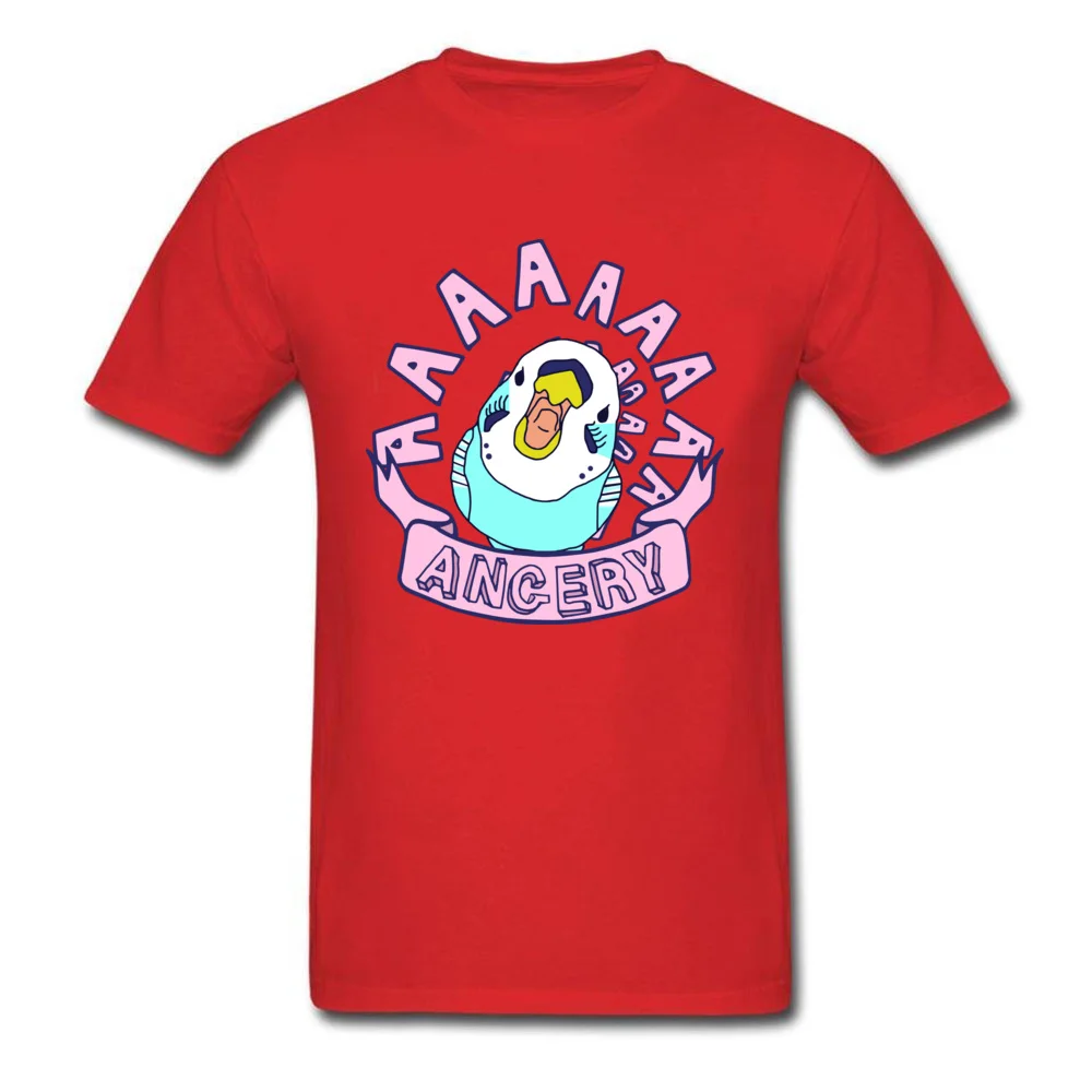 Tops T Shirt angery budgie VALENTINE DAY Short Sleeve Pure Cotton Round Collar Boy Tshirts Simple Style T Shirt Hip Hop angery budgie red