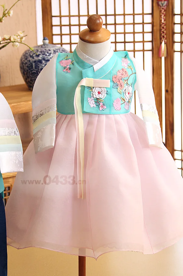  2019 New Children Kids Girl Korean Dolbok Baby Hanbok Dress Birthday Party Game Costume National Gf