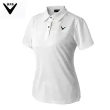 

CAIIAWAV Women's Short sleeves Golf T-shirt outdoor sports breathable Quick-dry Button collar Golf shirts summer Slim sportwear