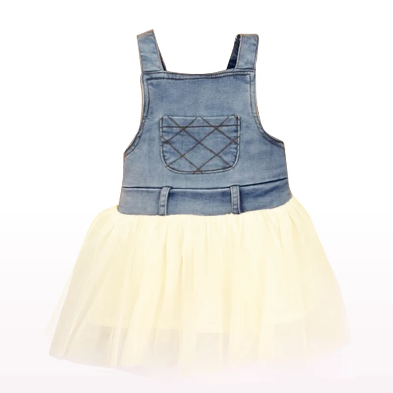 

Lace Denim Patch Baby Girl Dress New Fashion Summer Children Party Frock Toddler Girl Clothing Kids Princess Dress Tutu Dress