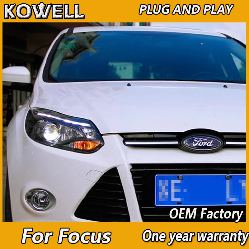 KOWELL автомобильный Стайлинг для Ford Focus 3 светодиодный налобный фонарь для focus ST style светодиодный DRL H7 Hid опция Angel Eye Bi Xenon луч