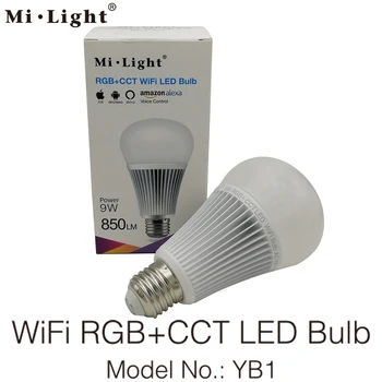 

Milight YB1 9W RGB+CCT LED Bulb E27 AC100-240V 850lm Amazon Alexa Voice Control WiFi Wireless Control Smartphone APP Control