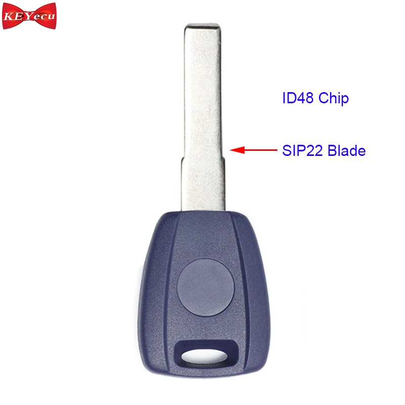 

KEYECU Transponder Key with Virgin Transponder Chip ID48 for Fiat Bravo Punto Ducato Daily Stilo With Uncut SIP22 Blade