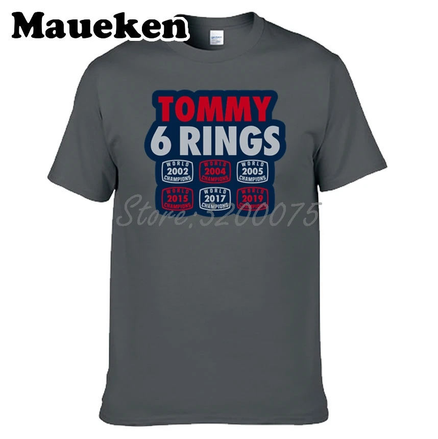 Мужские 6 колец Tom Brady 12 футболка чемпионата одежда футболка мужская футболка с круглым вырезом Футболка W190214012