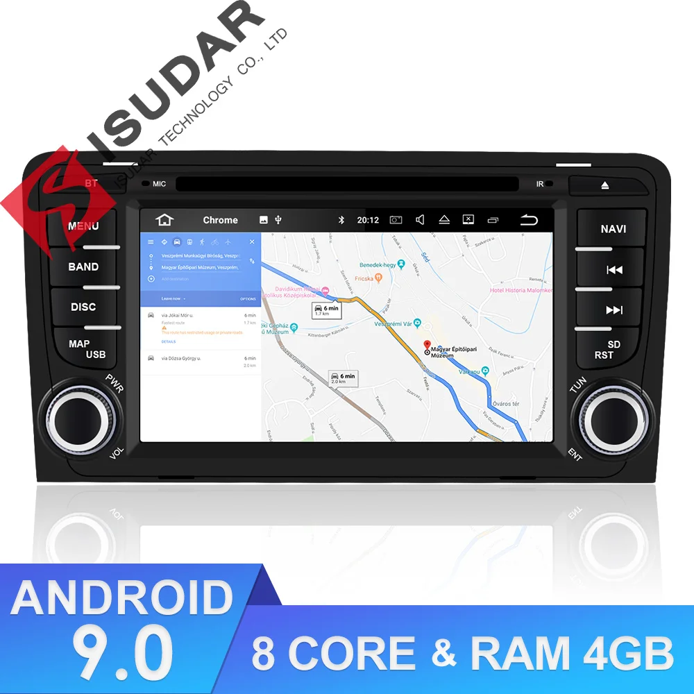 Isudar font b Car b font Multimedia player Android 9 GPS 2 Din Autoradio Stereo System
