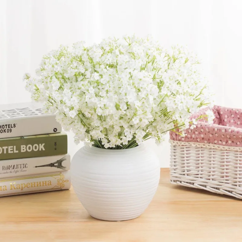 

DIY Artificial Baby's Breath Flower Gypsophila Fake Silicone Plant For Wedding Home Hotel Party Bouquet Decoration 1PC Cheap