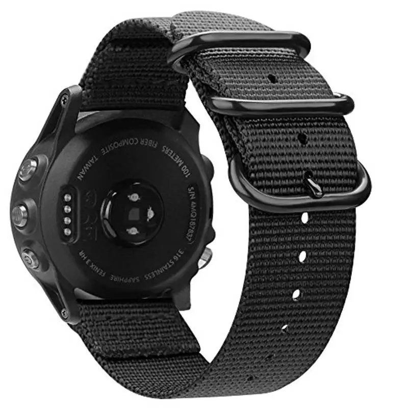 26 мм нейлоновый ремешок с 5 кольцами длинный для часов Nato Garmin Fenix 5X/Fenix 5X Plus/ 3 / HR