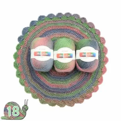 50 г/мяч мягкая камвольная пряжа радужные градиентные цвета DIY Детская шерсть для вязания шаль шарф свитер вязание крючком нитки поставки - Цвет: 18