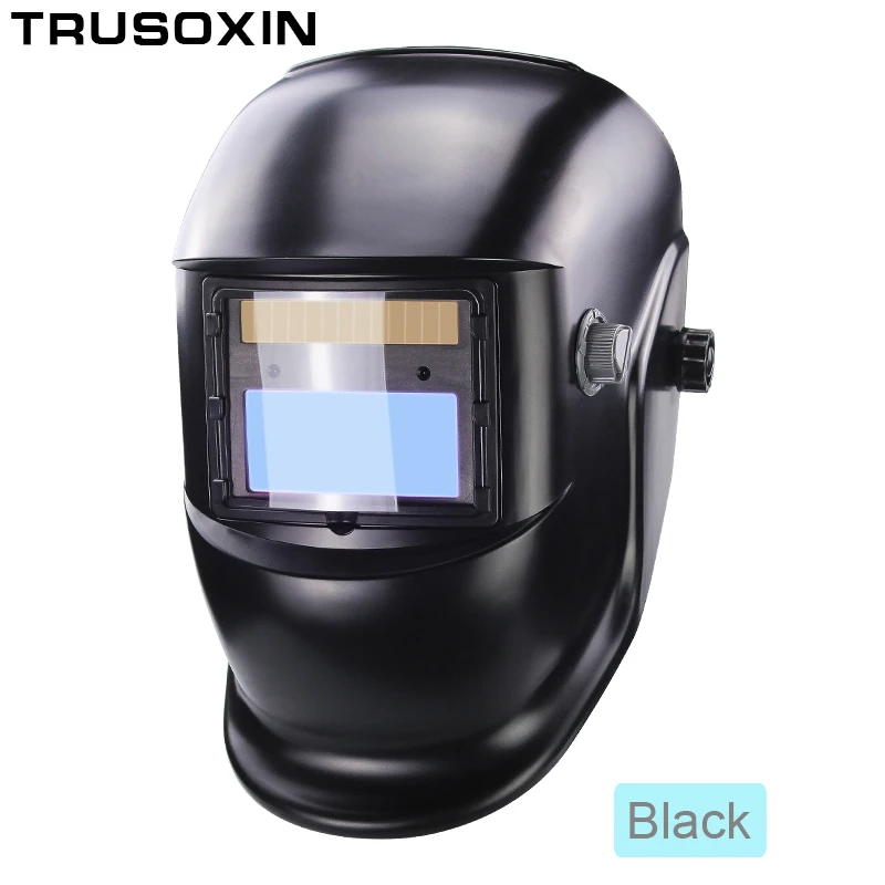 DIN9-DIN13 Solar Auto Darkening TIG MMA ZX7 MIG Welding Mask Welding Helmet Welder Cap Glasses - Цвет: Black